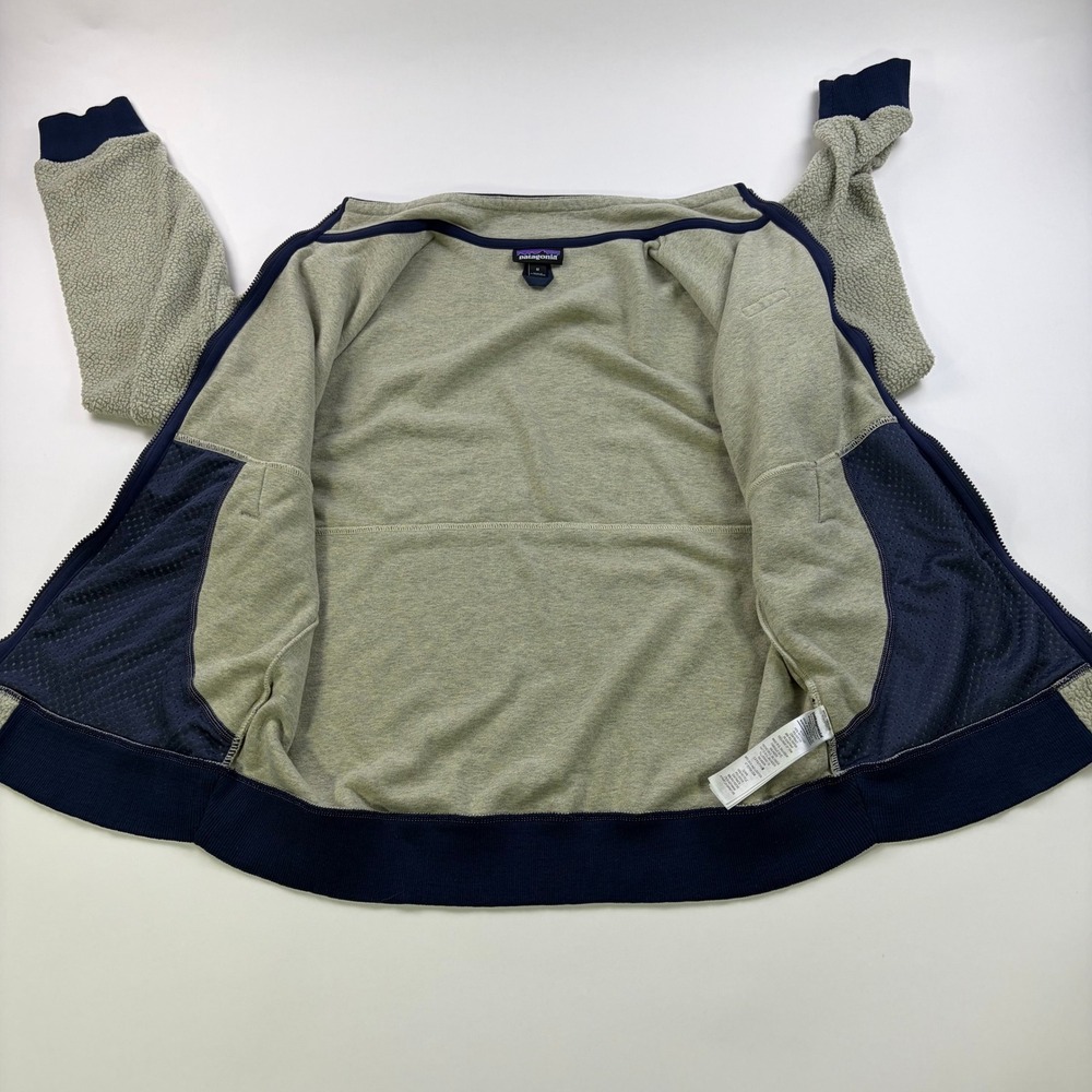 Patagonia Retro Pile Fleece Jacket Mens Medium Oatmeal Navy Full Zip STY26125 - Picture 4 of 11